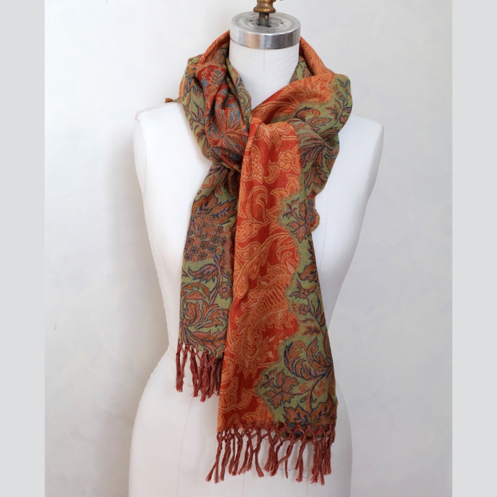 Silk & Wool Scalloped Scarf